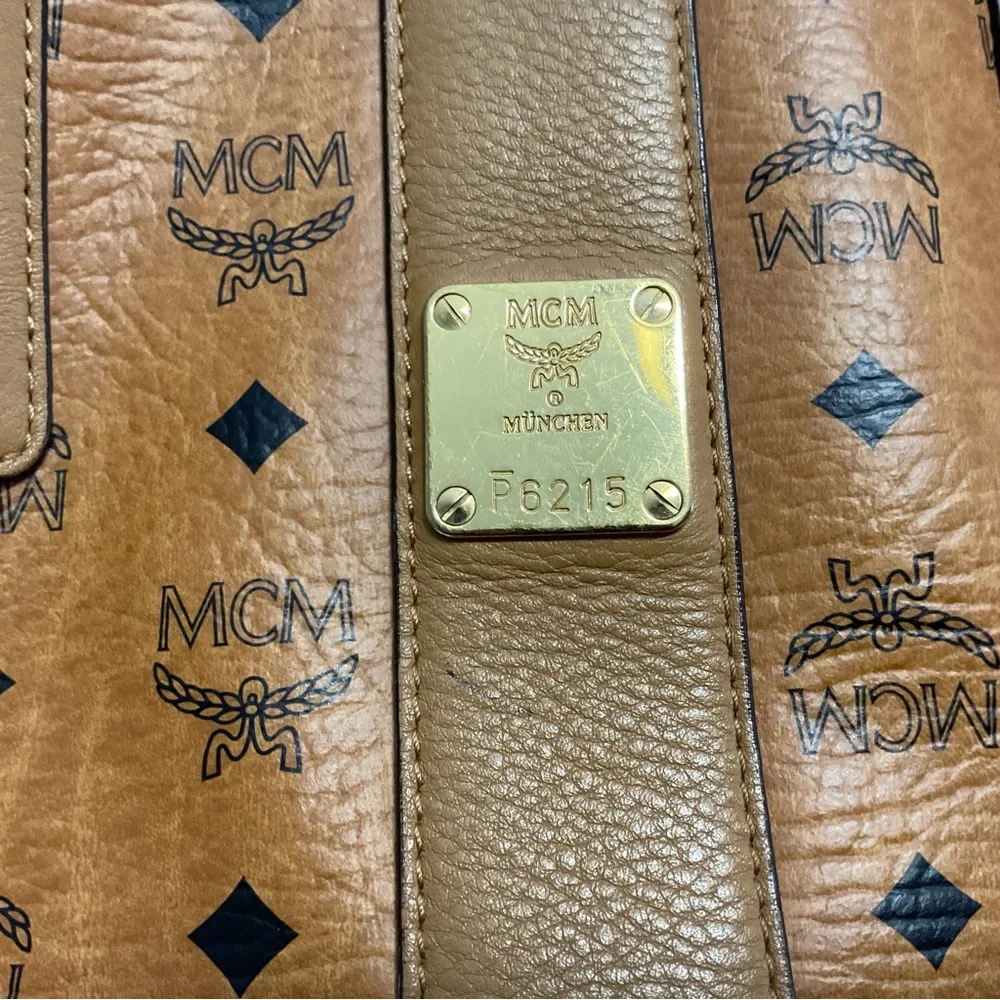 MCM Cognac Visetos Tote Bag - Picture 10 of 16